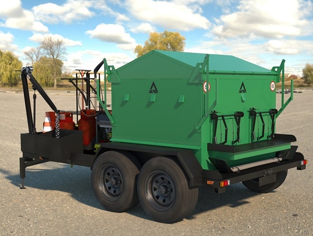 Термос-бункер на прицепе  для горячего асфальта 4BTR