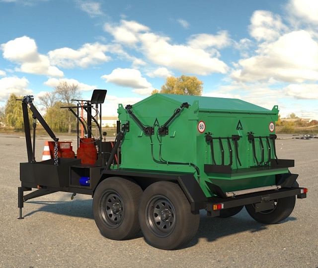 Термос-бункер на прицепе 4BTR-G для горячего асфальта