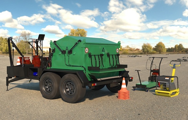 Термос-бункер на прицепе 4BTR-G для горячего асфальта